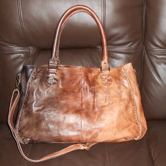 Bed Stu Handbags - RARE COLD BREW Bed Stu Rockaway Crossbody Leather Bag